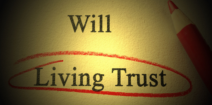 will and living trust written on a paper